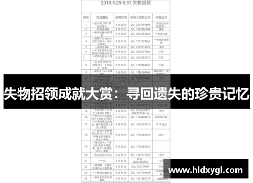 失物招领成就大赏：寻回遗失的珍贵记忆